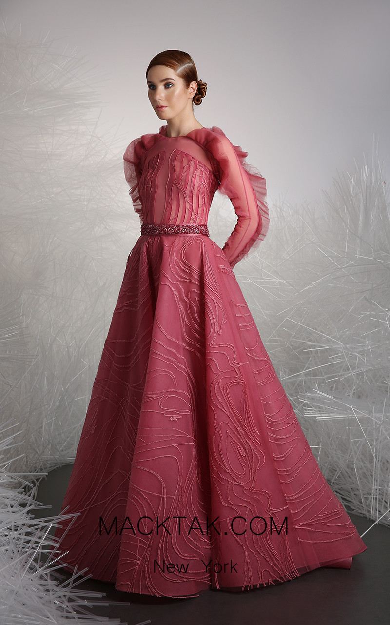 Tony Ward 52 Pink Front Evening Dress
