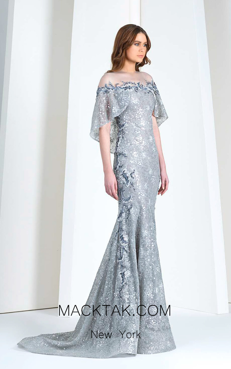 Tony Ward FW22 Gray Front Evening Dress