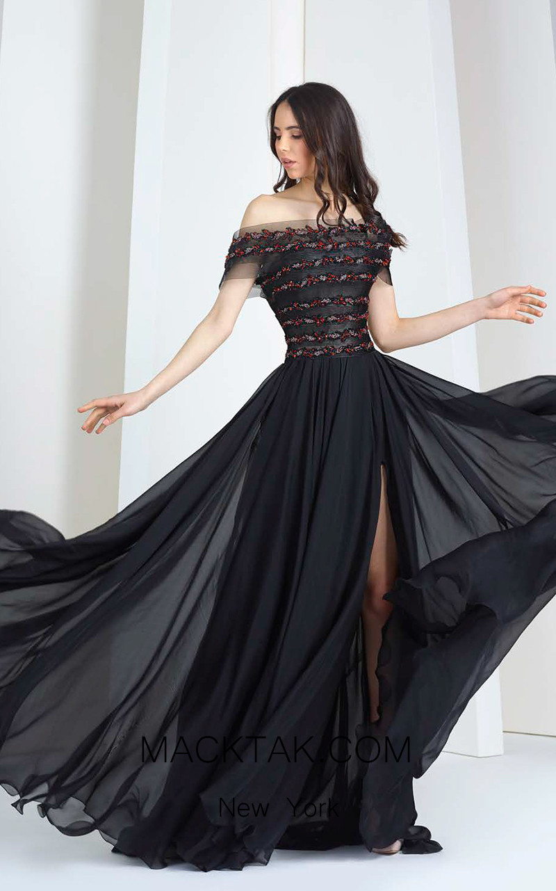 Tony Ward FW30 Black Front Evening Dress