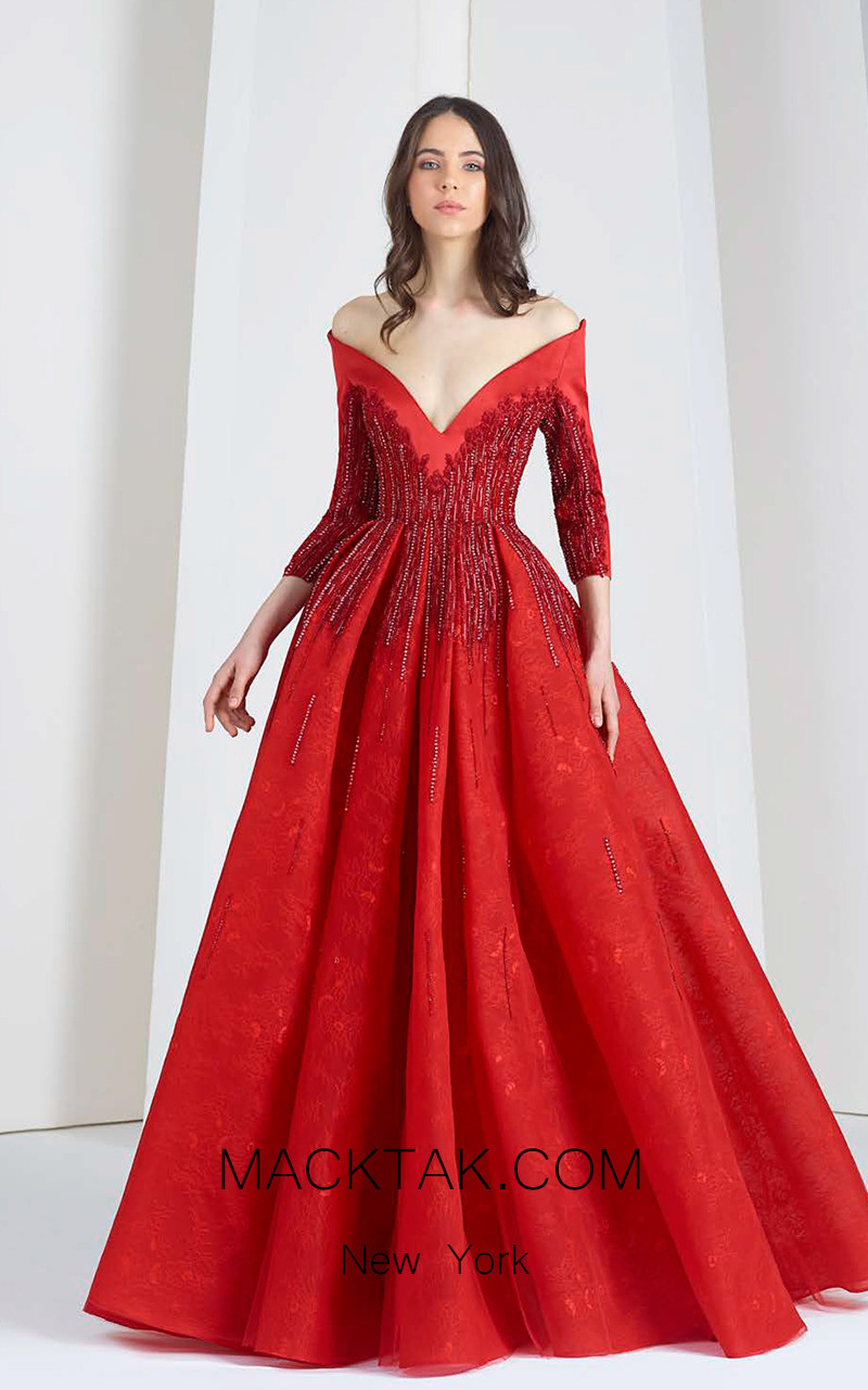 Tony Ward FW48 Red Front Evening Dress