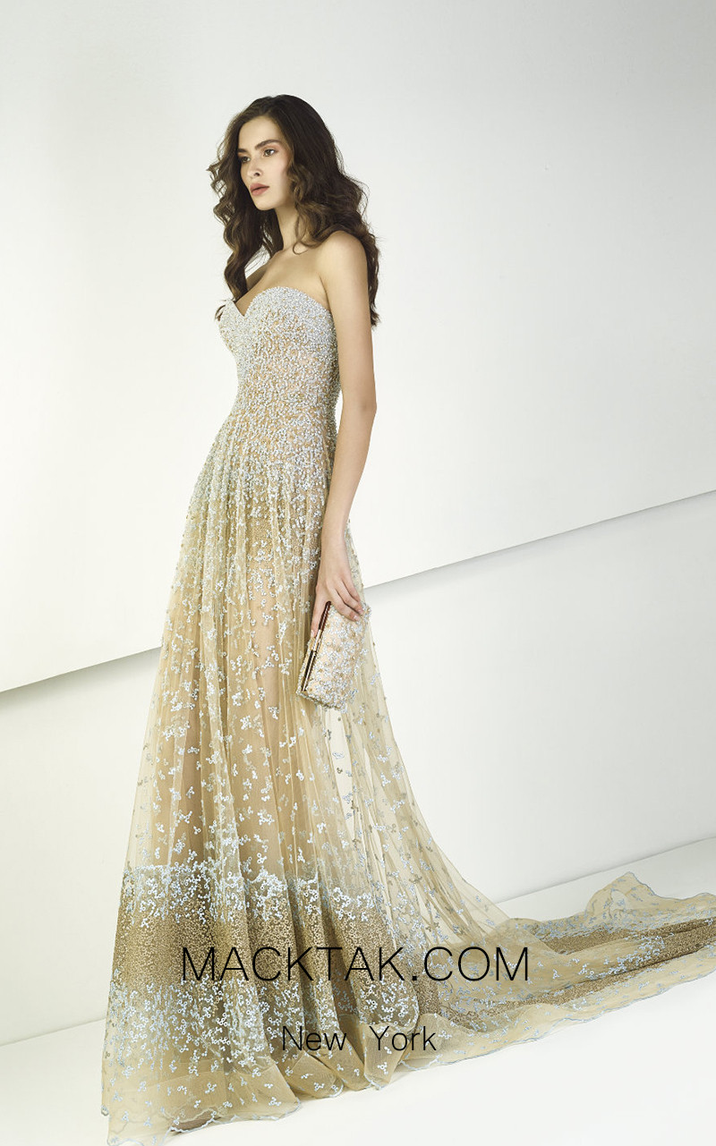 Tony Ward TW08 Gold Front Evening Dress