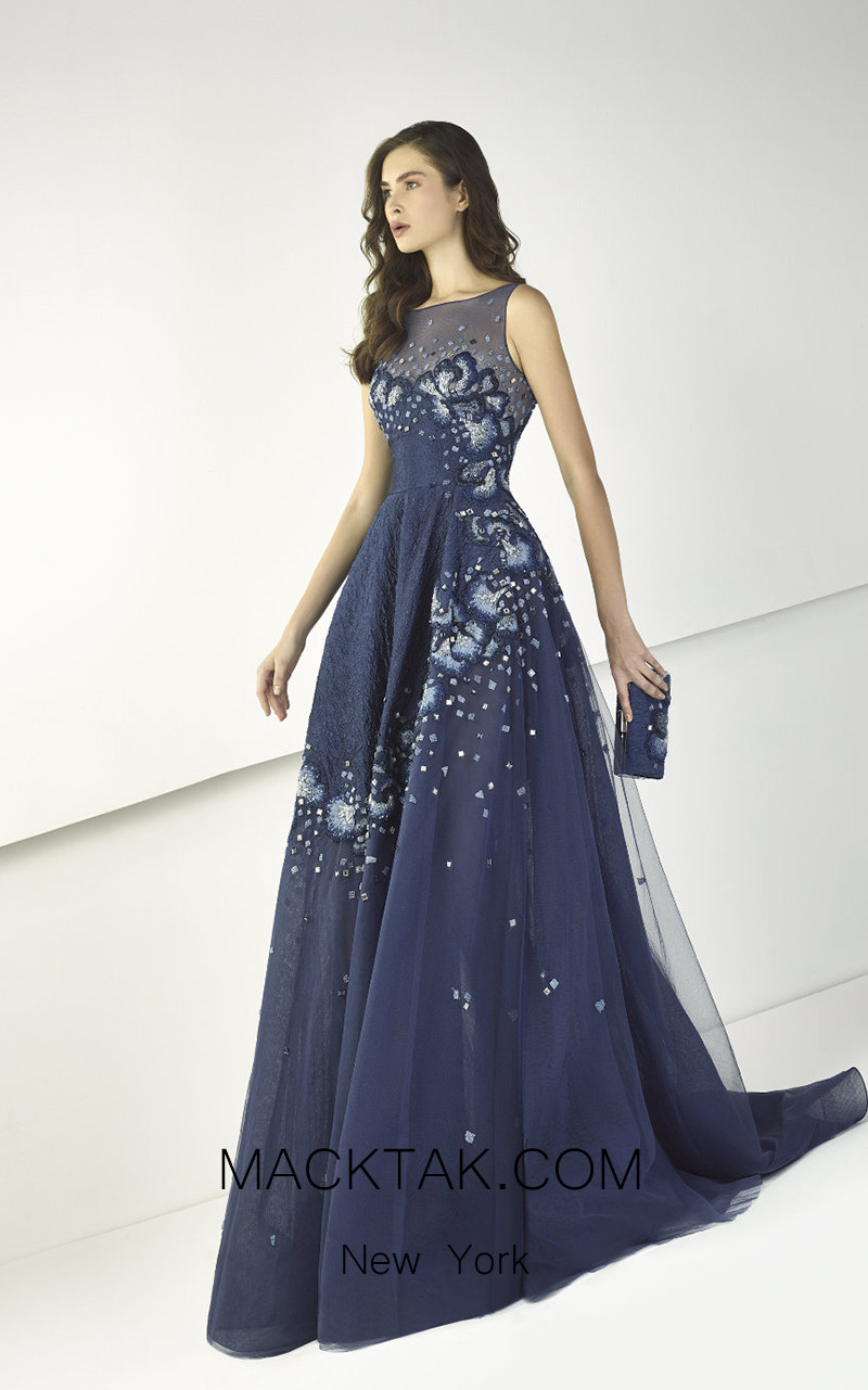 Tony Ward TW18 Blue Front Evening Dress