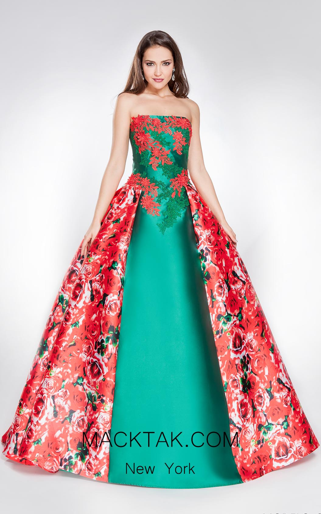 X & M Couture 8001 Front Evening Dress