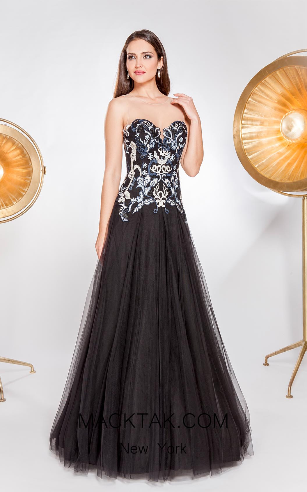 X & M Couture 8056 Front Evening Dress