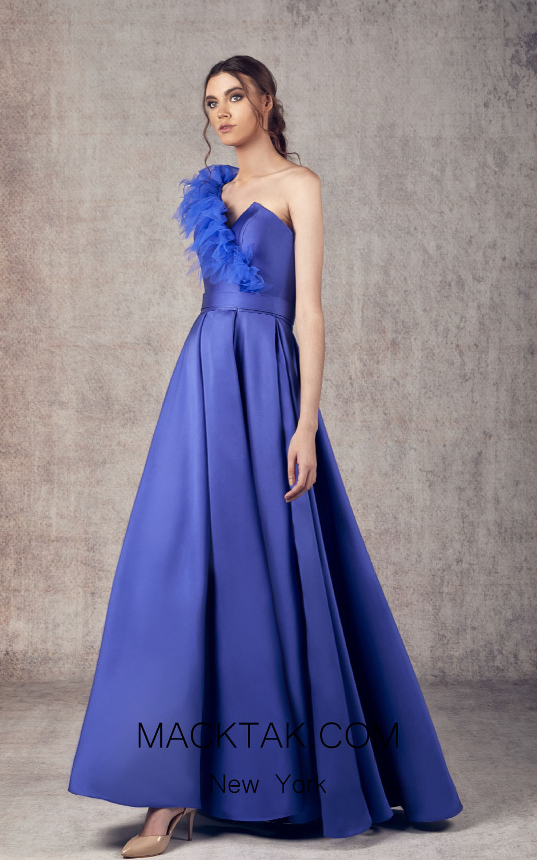Ziad Germanos ZG23 Royal Blue Front Evening Dress