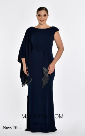Alfa Beta B5360 Navy Blue Front Dress