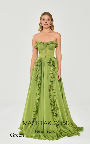 Alfa Beta 5782 Green Front Dress
