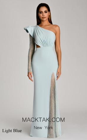 Alfa Beta 5918 Light Blue Front Dress