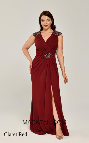 Alfa Beta B5954 Claret Red Front Dress