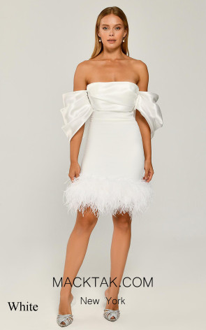 Alfa Beta 6048 White Front Dress