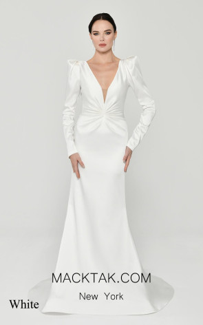 Alfa Beta B6164 White Front Dress