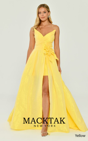 Alfa Beta B6426 Yellow Front Dress