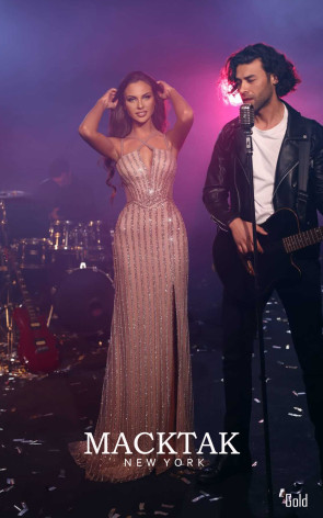 Amalie Gold Front Dress