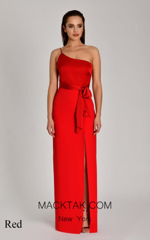 Brunette Red Front Dress