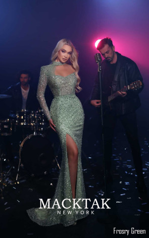 Celeste Frosty Green Front Dress