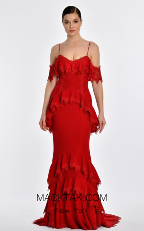 Fleurine Red Front Dress