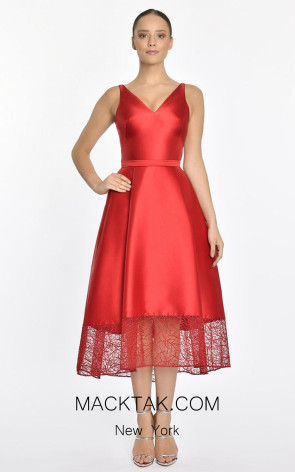 Hortense Red Front Dress