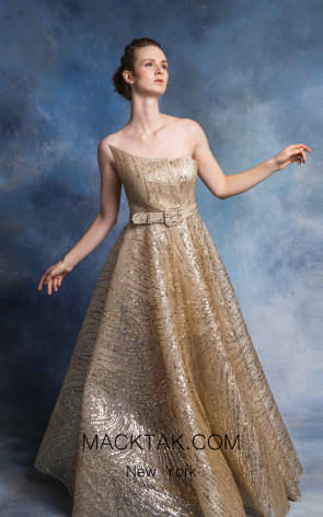 In Couture By Kiwi 4704 Gold Front Dress