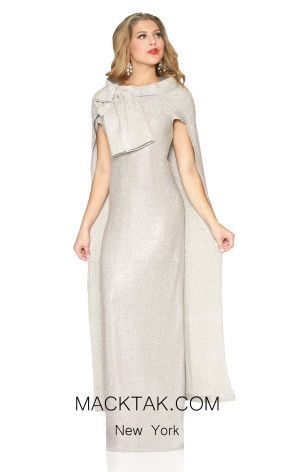 Kourosh Evening 80121 Platinium Front Dress