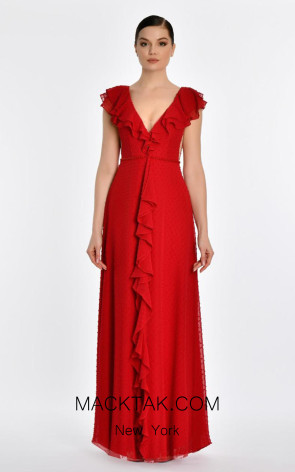 Léonie Red Front Dress