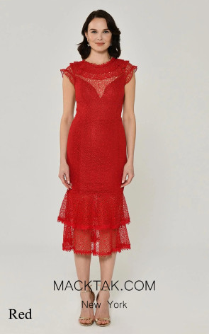 Lizette Red Front Dress