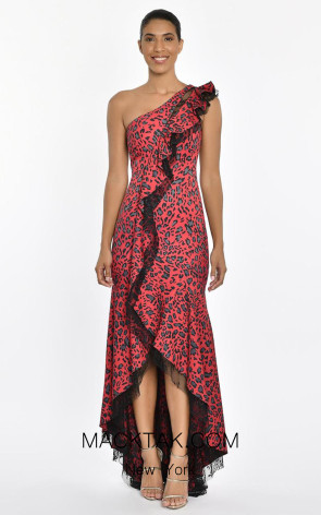 Mélanie Red Leopard Front Dress