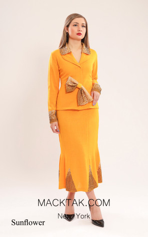 Kourosh KNY Knit KH004 Sunflower Front Dress