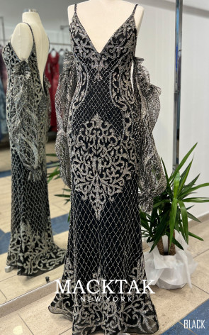 MackTak Couture 4056 Black Front Dress