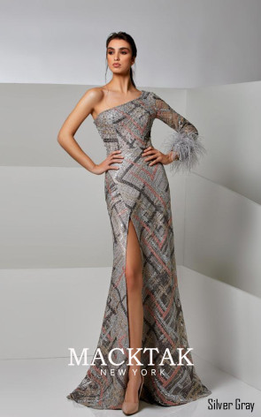 MackTak Couture Silver Gray Front Dress