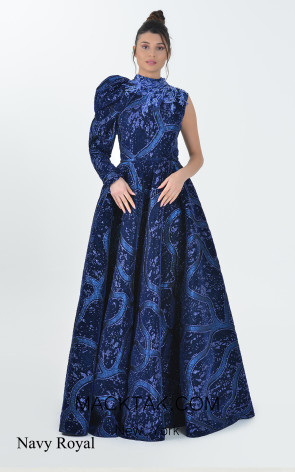 Macktak Couture 5189 Navy Royal Front Dress