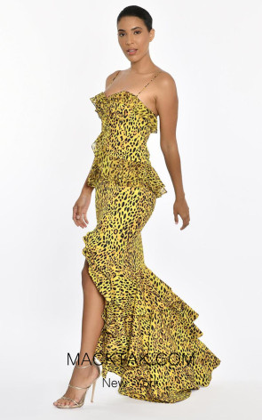 Nicolette Yellow Leopard Side Dress