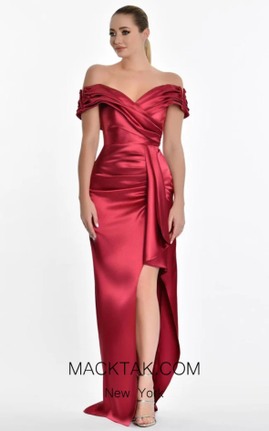 Ronaldine Wine Front Dress