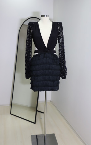 Sydney Black Front Dress