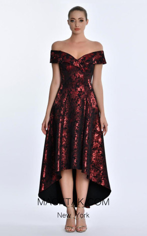 Yvonne Red Black Front Dress