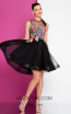 Terani 1721H4517 Black Multi Front Evening Dress