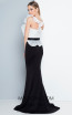 Terani 1811E6100 White Black Back Dress