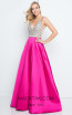 Terani 1811P5249 Fuchsia Nude Front Dress