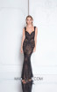 Terani 1812GL6513 Black Nude Front Evening Dress