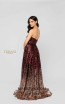 Terani 1911P8541 Wine Rose Gold Back Dress