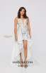 Terani 1913P8312 White Silver Nude Front Dress