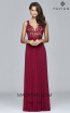 Faviana 8000 Merlot Front Prom Dress