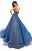 Tarik Ediz 93469 Ocean Blue Back Evening Dress