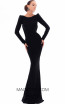Tarik Ediz 93485 Black Front Evening Dress