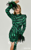 Alexandrine Green Zebra Mini Dress