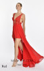 Alfa Beta B5209A Red V Neckline Dress