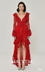 Alfa Beta B5247 Red Front Dress