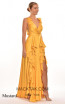 Alfa Beta B5424 Mustard V Neckline Dress