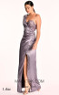Alfa Beta 5446 Lilac Satin Dress