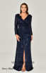 Alfa Beta B5457 Navy Blue Front Dress