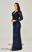 Alfa Beta B5457 Navy Blue Column Dress
